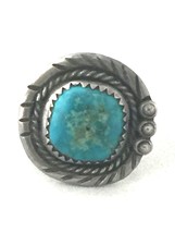 Vintage Sterling Silver Native American Navajo Ring Turquoise Ring Size 6.5 - $57.42