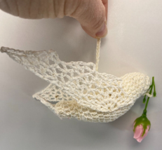 Vintage Handmade 5 in Long Crochet Flying Bird Christmas Tree Ornament - £13.29 GBP