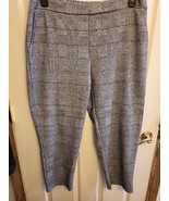 Banana Republic Pants Womens Size 12 Hayden Gray Plaid  Elastic Waist Mi... - $7.38