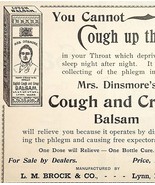 1895 Brock Dinsmore Cough Croup Quack Medicine Victorian Balsam Advertis... - $28.05 CAD