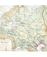 1916 Map Russia Scandinavia Siberia Caspian Physical Political Boundarie... - $42.08 CAD