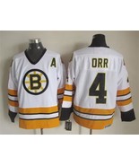 Bruins #4 Bobby Orr Jersey Old Style Uniform White - £38.83 GBP