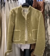 Zara Bnwt 2024. Light Khaki Tweed Blazer Jacket Fringed. 2811/526 - £110.04 GBP