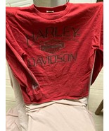 Red Long Sleeve Harley Davidson Shirt Size L  - £19.39 GBP