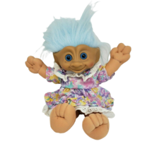 Vintage 1991 Ace Novelty Treasure Trolls Blue Heart Jewel Stuffed Animal Plush - $46.55