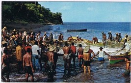 Postcard Martinique Fishing Scene At St Pierre - £1.63 GBP