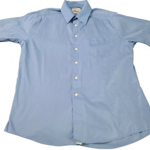 David Taylor Men&#39;s Button Up Shirt Blue Size L 13-16 1/2 Cotton Blend Pocket - $17.10