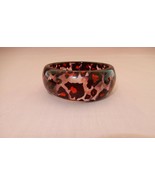 Awesome vintage lucite modernist pink tinged animal print bangle bracelet - $16.34 CAD