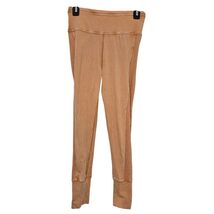 FreePeople Movement S Camel Wash Seam Leggings Ribbed Waist Athleisure Y... - $9.99