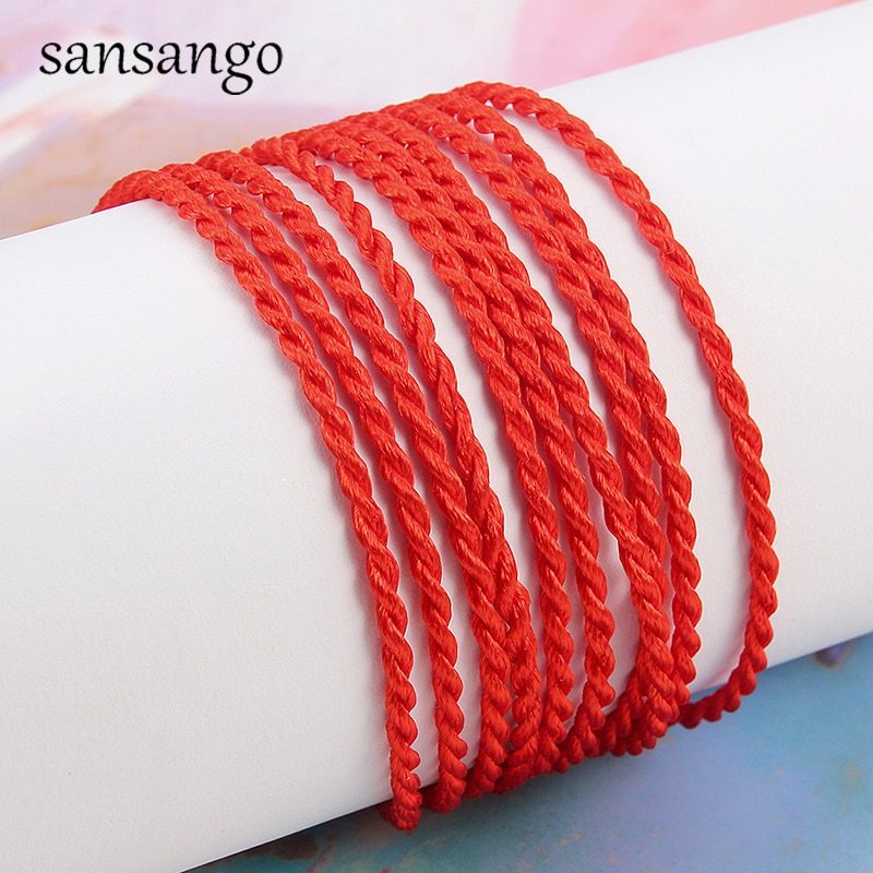 50 Pcs 2mm Red Rope Braided Red Line Good Luck / Rope / Rope Bracelet Female Men - £9.74 GBP