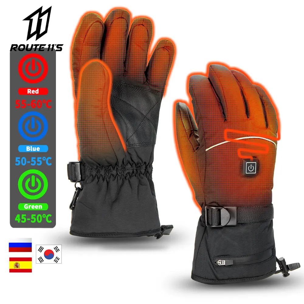 Winter Heated Gloves Snowmobile Skiing Warm Motorcycle Heated Gloves Waterproof - £27.43 GBP+