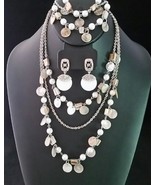 COLDWATER CREEK Jewelry Set-Mother of Pearl and Faux Pearls NECKLACE BRACELET + - $49.00