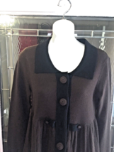 Nanette Lepore-100% Cashmere Cardigan Sweater Long sleeve Brown &amp; Black Small - £18.90 GBP