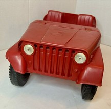 Marx Johnny West Toy Jeep Vintage 60s Red Damage See Pictures Parts Or R... - $18.69