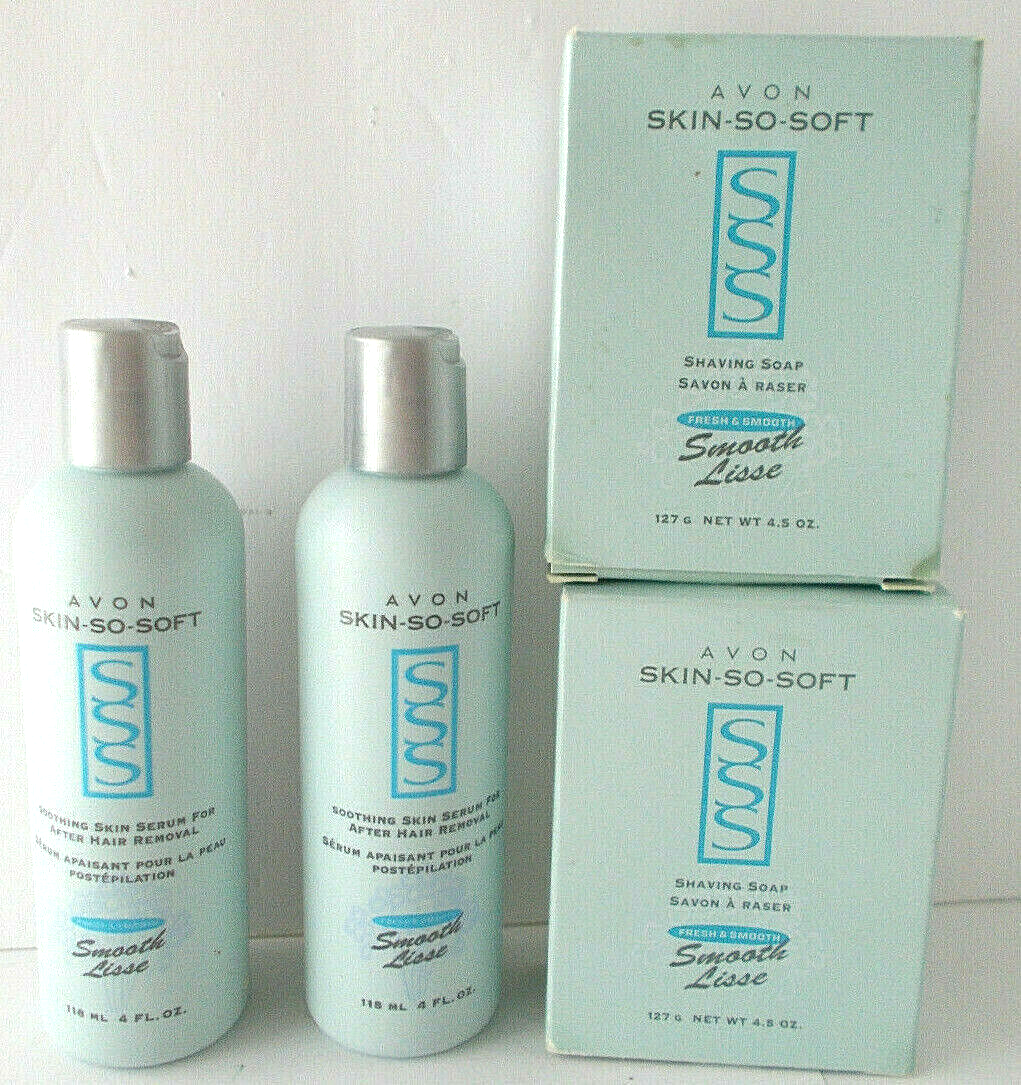 Lot 4 Skin So Soft Shaving Soap &amp; Skin Serum Fresh &amp; Smooth AVON - $14.84