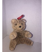 Pottery Barn Bottle Brush Bristle  Christmas Ornaments Brown Bear  5 Inches - $13.86