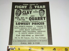 1970 Muhammad Ali Cassius Clay vs Jerry Quarry  Boxing Fight Flyer Handbill Card - £6.20 GBP