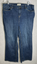 LL Bean Women Jeans 16W Blue Classic Fit Straight Wide Leg - £19.97 GBP