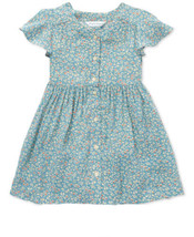 Polo Ralph Lauren Infant Girls Shirred Floral Print Dress, 3M, Blue - $53.22