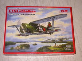 ICM 1/72 72074 I-153 &quot;Chaika&quot; WWII Soviet Biplane Figher Airplane Model Kit - $19.99