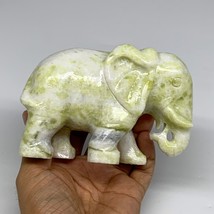 1.7 lbs, 5&quot;x3.3&quot;x2.1&quot; Natural Solid Serpentine Elephant Figurine @China,... - £47.54 GBP