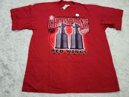 VTG Detroit Red Wings Back to Back 1998 Stanley Cup Champs T-Shirt XL NWT Flaws* - £16.67 GBP