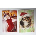 American Greetings Puppy Kitten Stocking Christmas Cards 22 Cards 30 Env... - $12.86