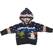 Vintage 1998 Gymboree Infant Winter Polar Bear Zip Up Hoodie Sweater 6 1... - $49.50