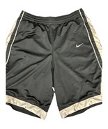 Nike Black Mesh Basketball Shorts L Silver Trim Athletic Gymwear Baggy Y2K - $24.38 CAD