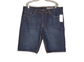 Izod Slim Fit Flat Front Dark Wash Denim Jean Shorts Mens Size 40 - £18.68 GBP