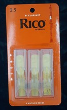 D&#39;Addario Rico Bb Clarinet Reeds 3.5 Strength 3 Count Pack - $5.99
