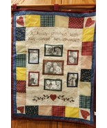 Home Hanging Family Quilted Photo Collage Family Stitched With LOVE Wall... - $33.64 CAD