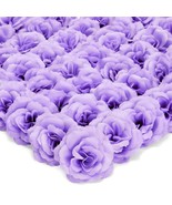 50 Pack Light Purple Roses Artificial Flowers Bulk, 3&quot; Stemless Fake Sil... - $33.99