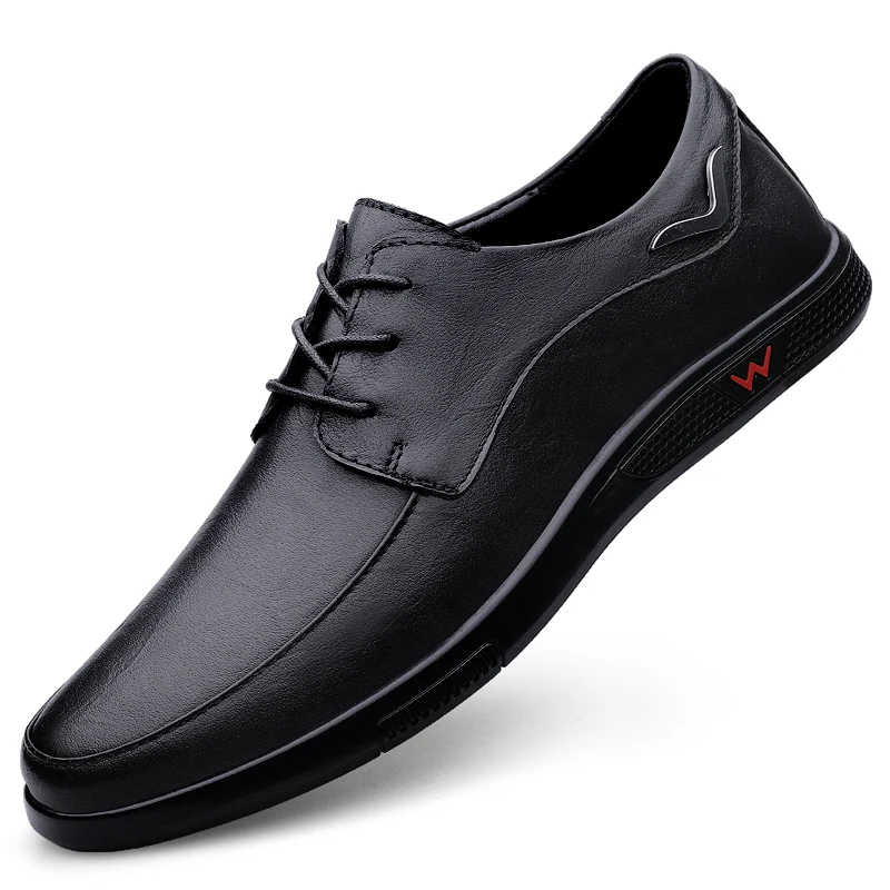 Leather men&#39;s casual leather shoes breathable everything soft soled soft... - £34.97 GBP