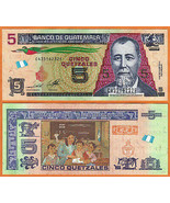 GUATEMALA 2014  UNC 5 Quetzales Banknote Paper Money Bill P- NEW - £1.49 GBP