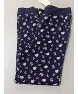 Size 12 New JANIE and JACK Girls Cuffed Flower &amp; Navy Knit pants - $21.99