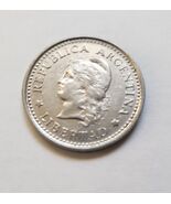 1961 Republica Argentina 50 centavos 7/8" Nickel Clad Steel Coin - $2.95