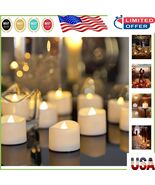 Battery-Operated LED Tea Lights - 48 Warm White Flickering Candles for E... - $64.33 CAD