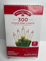 Holiday Time 300 Clear Mini Lights Green Wire 64.15FT Indoor Outdoor Wed... - £23.69 GBP