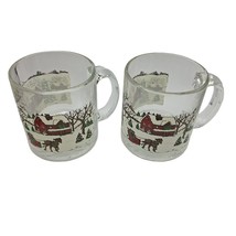 Libbey Glass Coffee Mug Cup Nostalgic Winter Village Cider Hot Chocolate... - $8.60