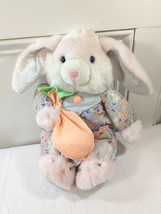 Vintage Dan Dee Plush Bunny Rabbit Pink pajamas pjs Slippers pastel dandee lovey - £33.82 GBP