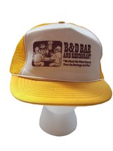 B &amp; D Restaurant Adjustable Snap Back Trucker Cap Hat Vintage Advertising - £22.15 GBP