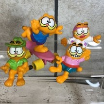 Vintage 80’s Garfield PVC Figures Lot Of 4 All Different Safari Skateboard - £15.81 GBP