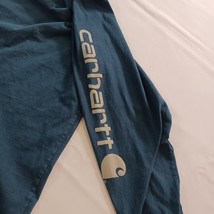 Carhartt Crewneck Men’s Teal Blue Cotton Shirt Long Sleeve Size XL image 5