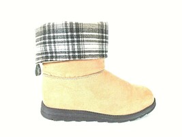 Muk Luks Tan Suede Like Slip On Side Zip High Ankle Boots Women&#39;s 9 (SW18)pm - £17.26 GBP