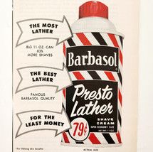 1959 Barbasol Presto Lather Shaving Cream Advertisement Hair Hygiene DWII27 - $380.53 MXN
