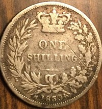 1839 UK GB GREAT BRITAIN SILVER SHILLING COIN - $28.96