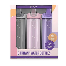 Pogo 32 oz Tritan Water Bottles,  Lilac, Pink Satin, Gray(3 pk.) - £17.19 GBP