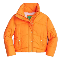 NWT J.Crew Limited-edition Cropped Puffer Jacket in Bold Tangerine Orange XS - £79.03 GBP