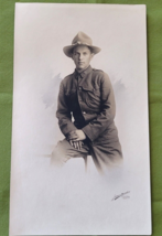 Vintage Photograph 1916 17 Year Old Handsome Young Man in Uniform - £7.87 GBP